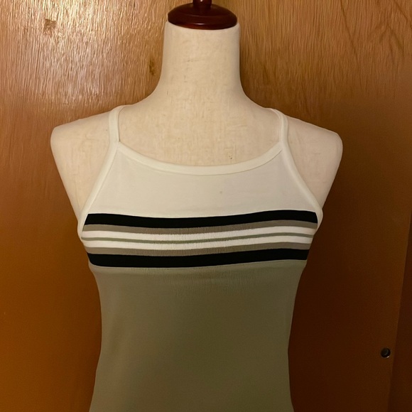 Express Bleus tank dress, size S. Green with stripes. Stretchy and bodycon - Picture 3 of 16